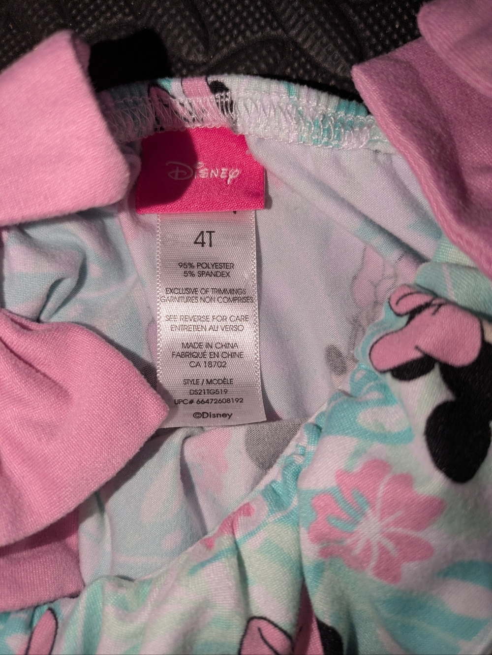 Disney Girls Pink and Mint Minnie Mouse Romper - Picture 5 of 5